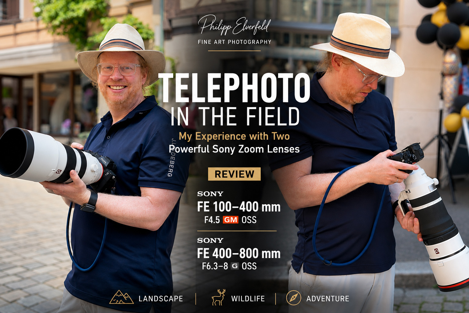 Landscape photographer Philipp Elverfeld testing the Sony FE 100–400 mm F4.5 GM OSS and Sony FE 400–800 mm F6.3-8 G OSS telephoto lenses during the Sony Photo Days at FOTOPROFI in Tübingen, Germany.